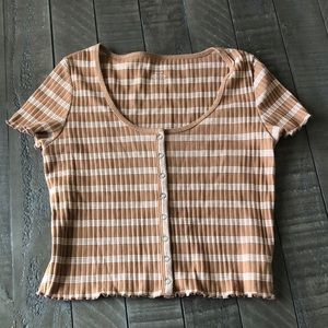 Scoop Neck Top in Light Brown